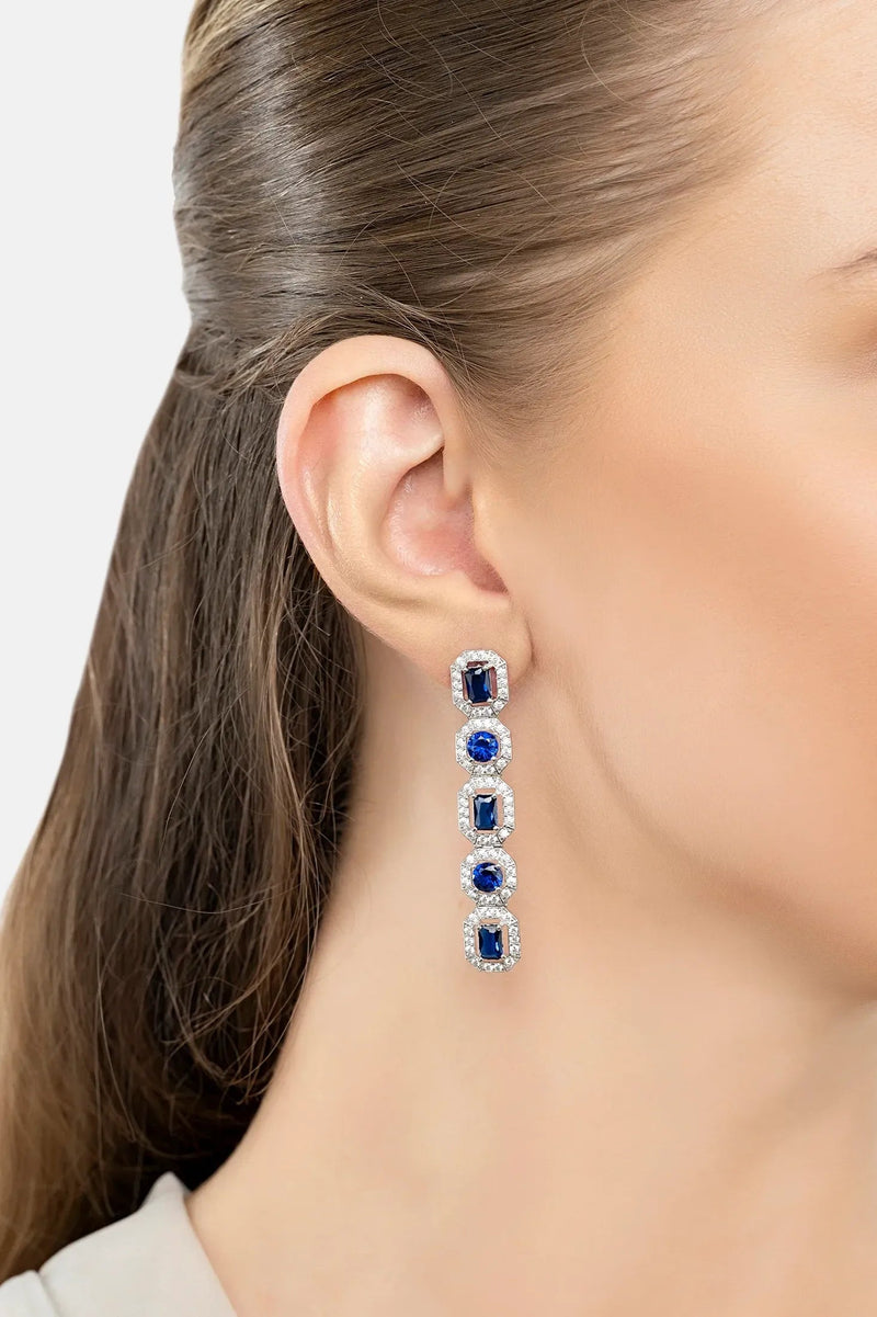 Whistledown Sapphire Gemstone Earrings Silver