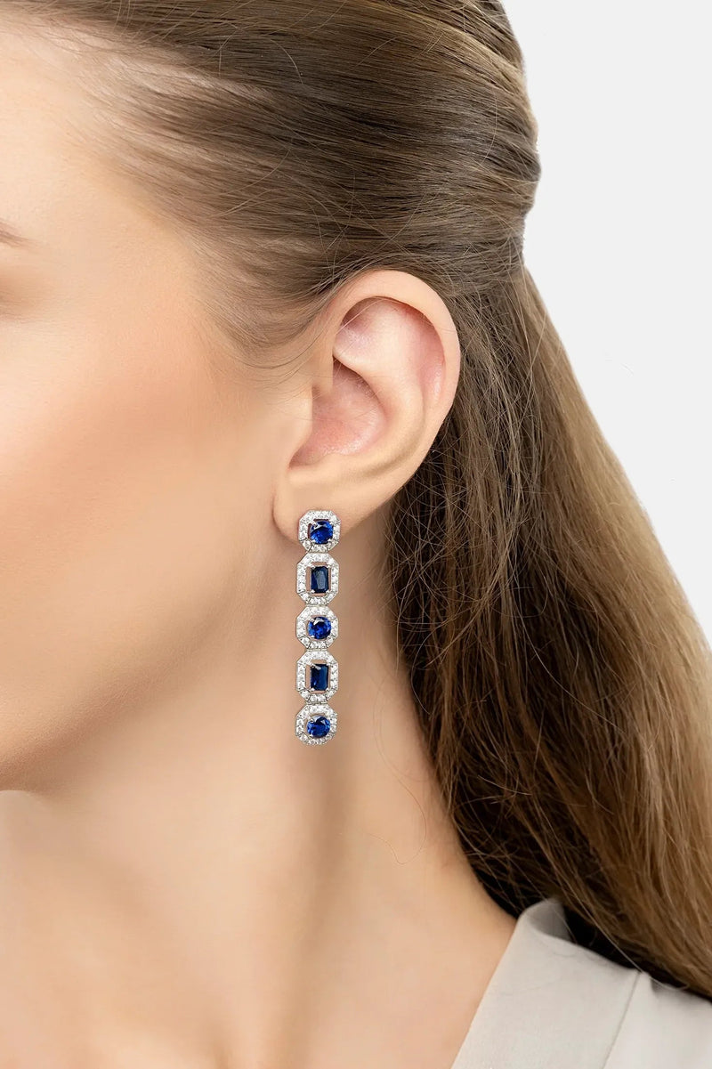 Whistledown Sapphire Gemstone Earrings Silver