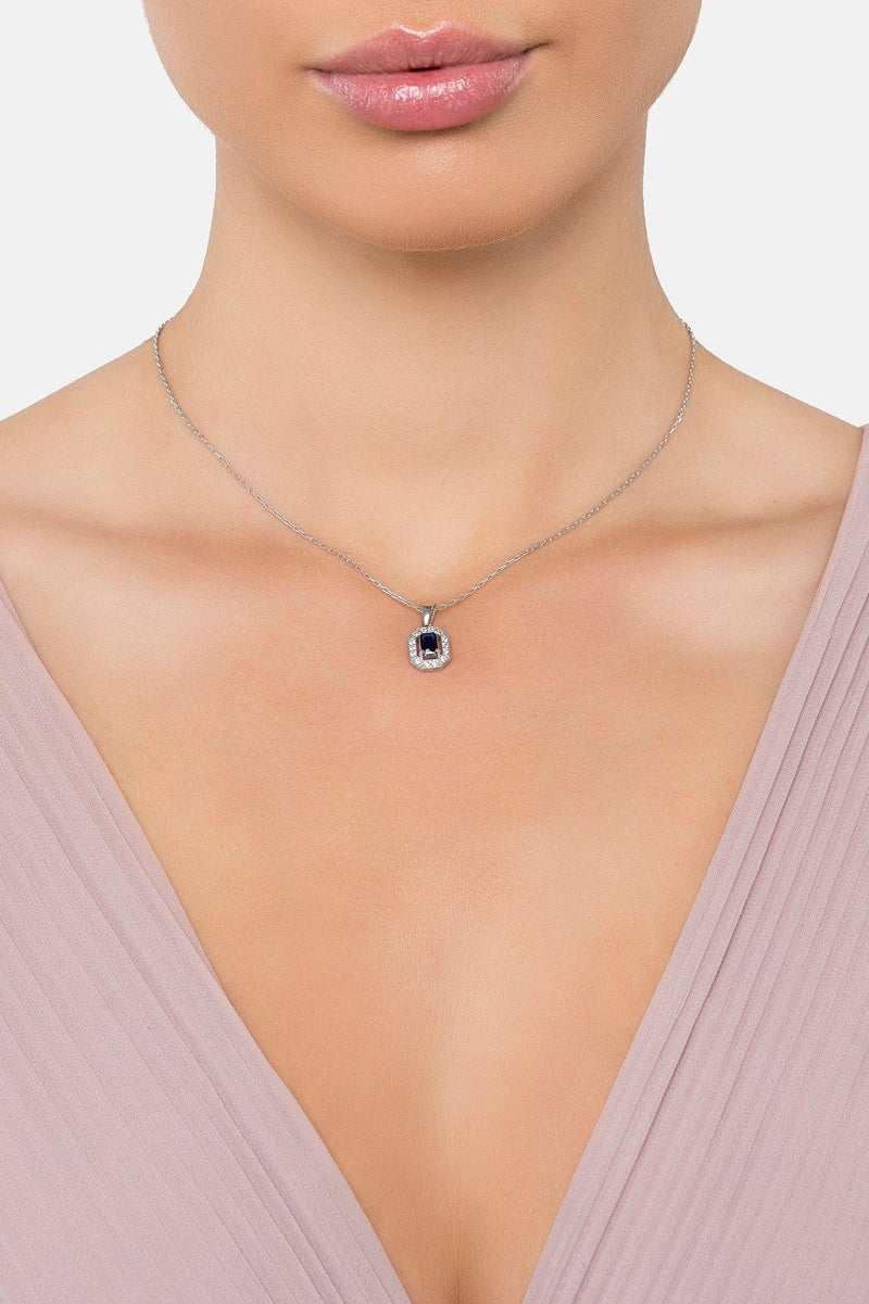 Whistledown Gemstone Pendant Necklace Sapphire Silver