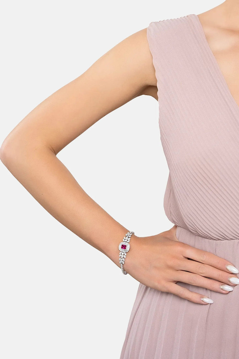 Countess Gemstone Bracelet Ruby Silver