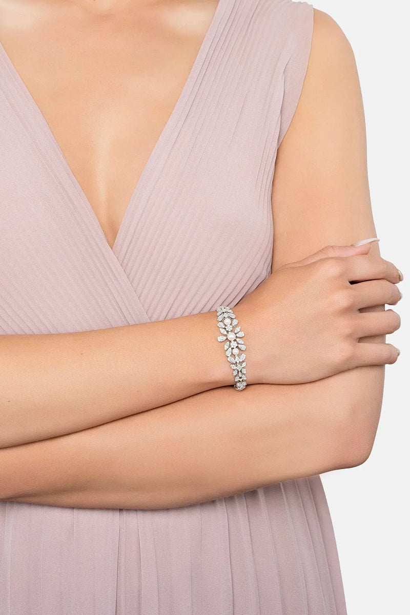 Empress Pearl Petal Tennis Bracelet