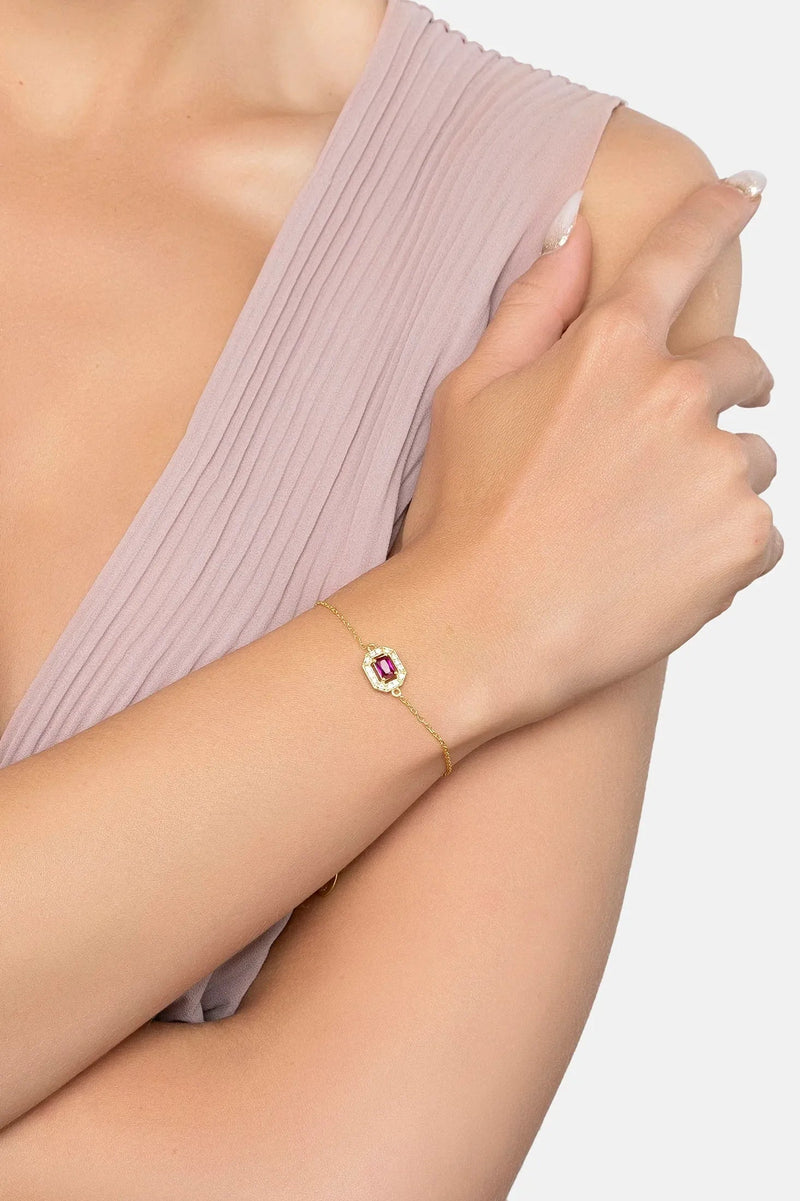 Whistledown Gemstone Bracelet Ruby Gold