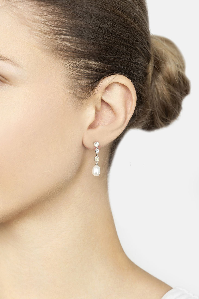 Pearl Whisper Drop Earrings Lemon Topaz Silver