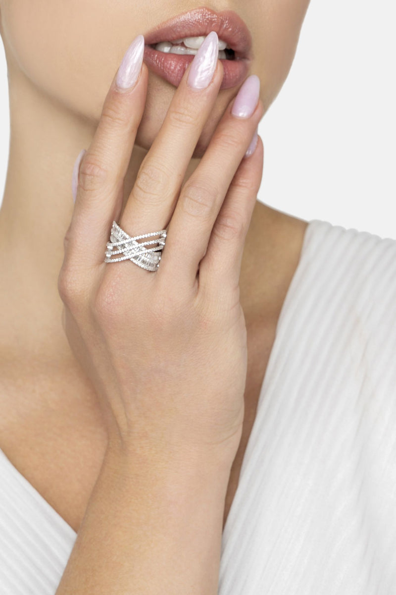 Forever Entwined Cocktail Ring Silver