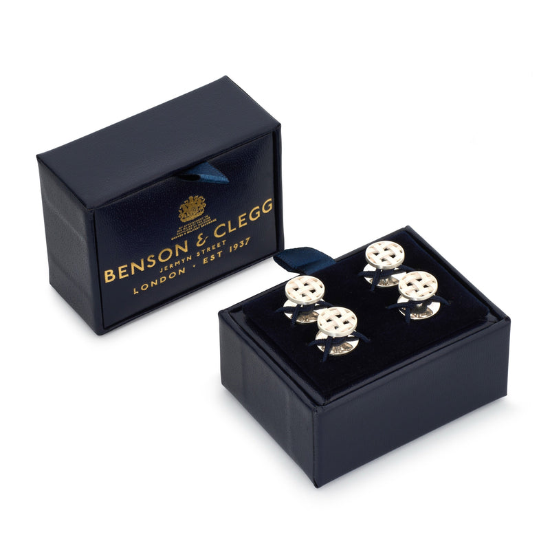 Woven Sterling Silver Dress Studs