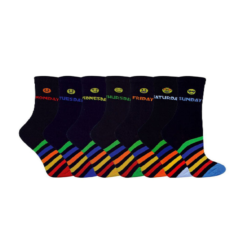 7 Pack Kids Novelty Days of The Week Socks Ideal for School