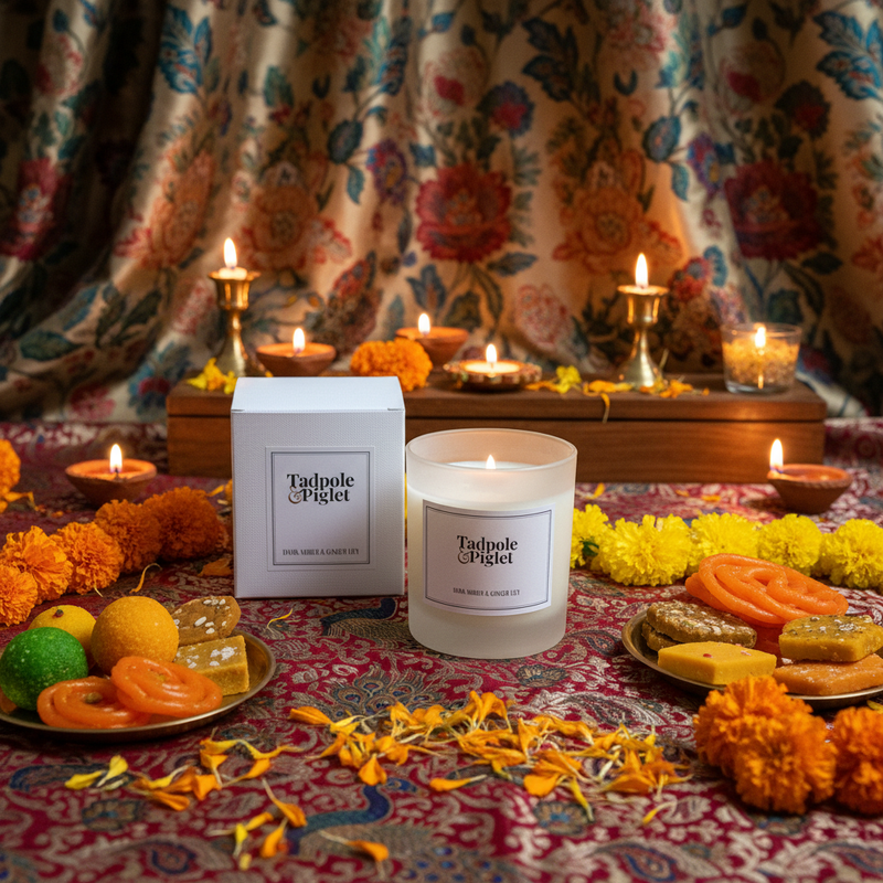 Dark Amber & Ginger Lily Scented Candle