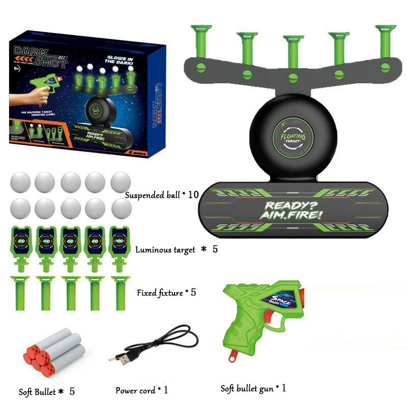 Dark Shot Green Floating Flyball Targets Game Electric Levitating Target Toy Set