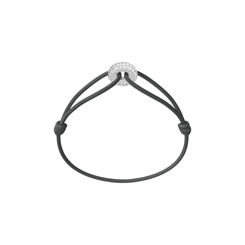 Mini Silver Soho Pavé Cord Bracelet