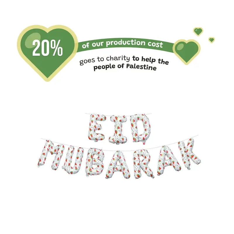 Decoration Set Eid Mubarak Palestine Theme (White) | 5 Items