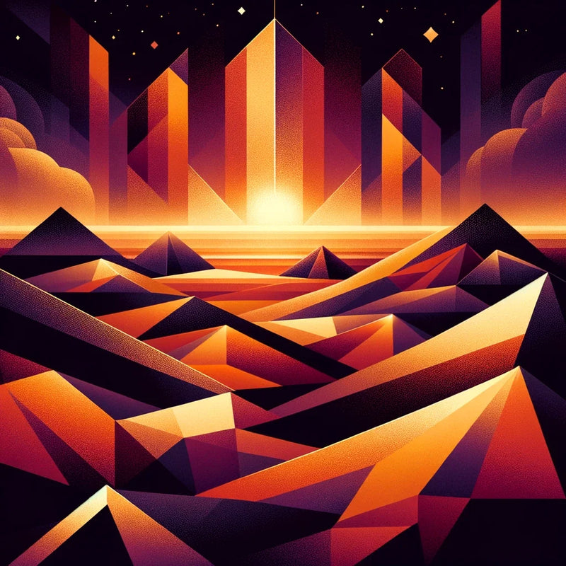 Desert Mirage: Geometric Enigma Canvas