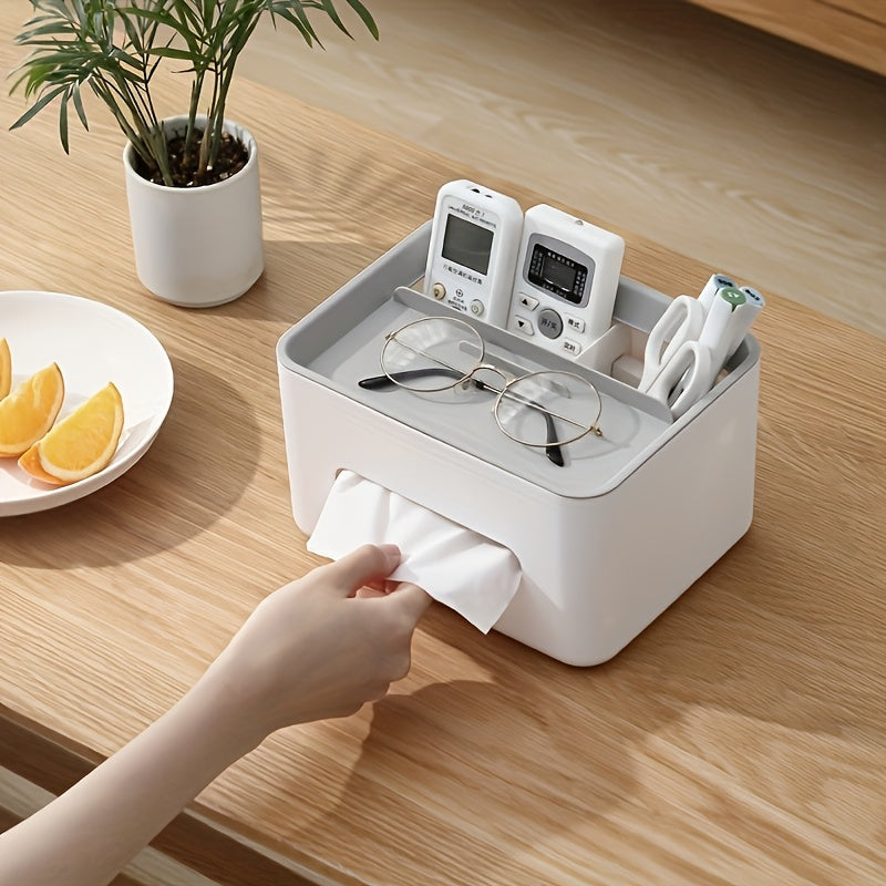 Multifunctional Desktop Storage Box - Tissue Box with Drawer, Desk Storage Rack for Home & Office