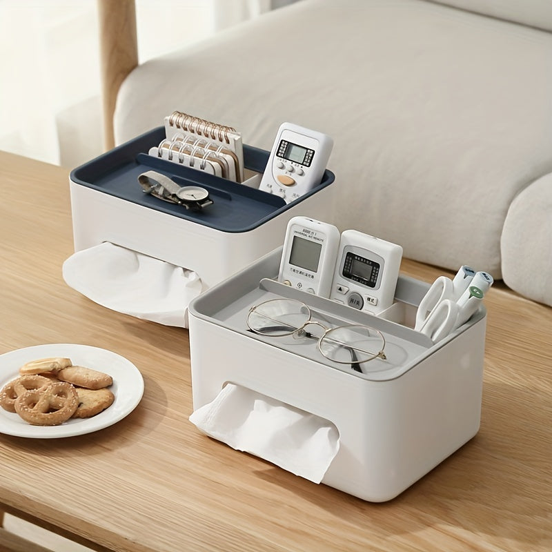 Multifunctional Desktop Storage Box - Tissue Box with Drawer, Desk Storage Rack for Home & Office