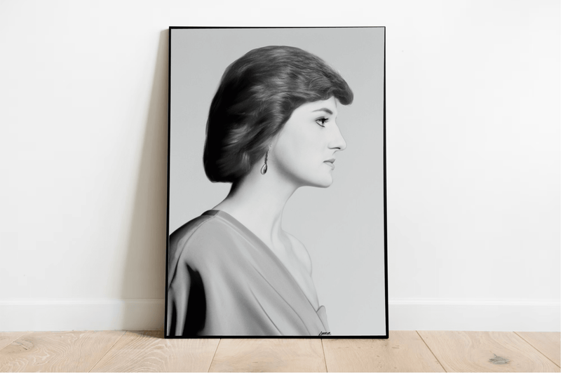 Princess Diana Tribute Print | Elegant Royal Wall Art