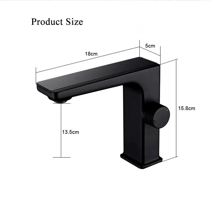 Digital Display LED Bathroom Basin Tap Faucet Smart Temperature Mixer Hot Cold
