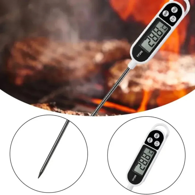 Digital Food Thermometer with Probe - Kitchen Cooking, Meat, BBQ, Electronic Temperature Tool