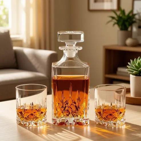 Dorchester Crystal Whisky Decanter Set – 3 Pieces