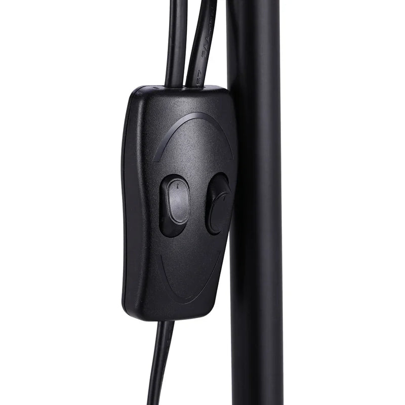 Adjustable Double Head Floor Lamp – Black Metal Standing Modern Flexible Light