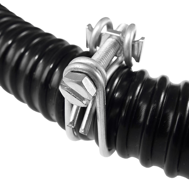 Corrugated Pipe 3/4" (19mm) with 2 x Double Wire Clips Set