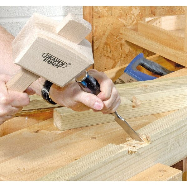 Draper Soft Grip Pound Thru Bevel Edge Wood Chisel