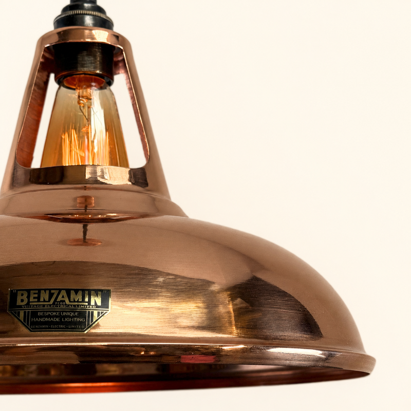Cawston XL - Genuine Solid Copper Slotted Lampshade Pendant Set Light - 14 Inch