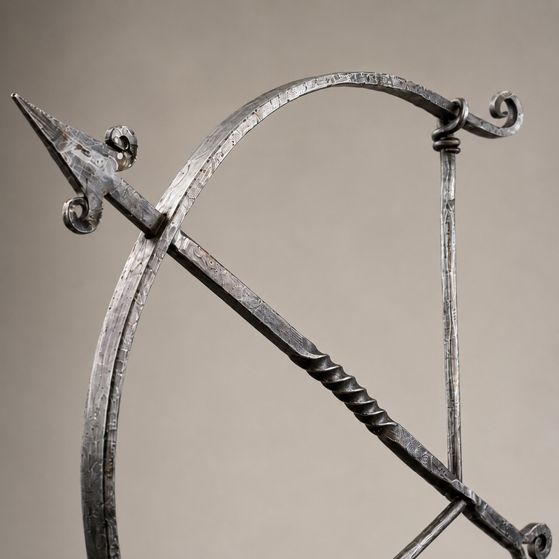 Armillary Arrow Solid Wrought Iron Sculpture