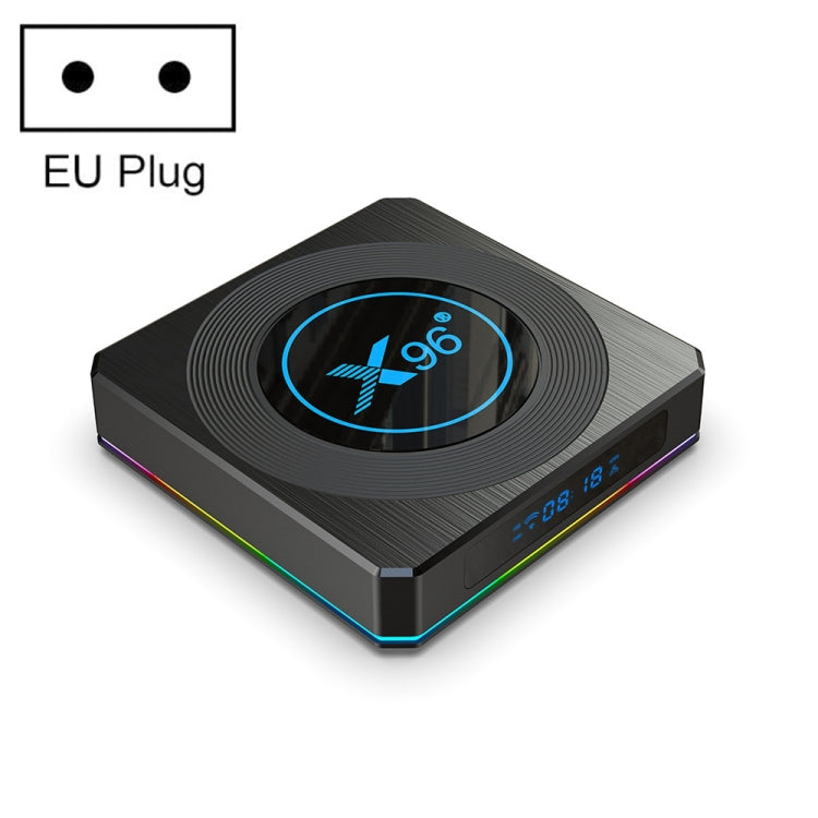 X96 X4 8K Smart TV BOX Android 11.0 Media Player with Remote Control, Amlogic S905X4 Quad Core ARM Cortex A55, RAM: 4GB, ROM: 32GB, Support 1000M, Dual Band WiFi, Bluetooth, EU Plug, 4GB+32GB