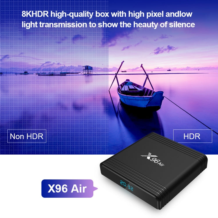 X96 Air 8K Smart TV BOX Android 9.0 Media Player with Remote Control, Quad-core Amlogic S905X3, RAM: 4GB, ROM: 64GB, Dual Band WiFi, Bluetooth, AU Plug, 4GB+64GB
