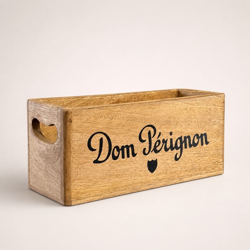 Dom Perignon Storage Wooden Champagne Crates Natural Finish