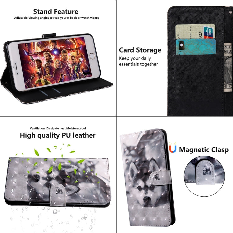 3D Painting Pattern Coloured Drawing Horizontal Flip TPU + PU Leather Case with Holder & Card Slots & Wallet, For Huawei Y5 Lite 2018 / Y5 2018, For Huawei Y7 2019 / Y7 Pro 2019 / Y7 Prime 2019 / Enjoy 9