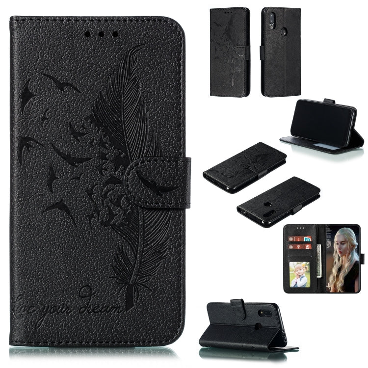 Feather Pattern Litchi Texture Horizontal Flip Leather Case with Wallet & Holder & Card Slots, For Xiaomi Redmi 7, For Xiaomi Redmi 7A, For Xiaomi Redmi K20, For Xiaomi Redmi Note 7