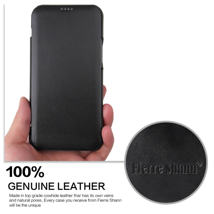 Fierre Shann Business Magnetic Horizontal Flip Genuine Leather Case, For iPhone 12 mini, For iPhone 12 / 12 Pro, For iPhone 12 Pro Max