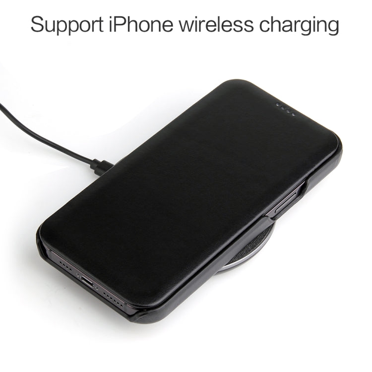 Fierre Shann Business Magnetic Horizontal Flip Genuine Leather Case, For iPhone 12 mini, For iPhone 12 / 12 Pro, For iPhone 12 Pro Max