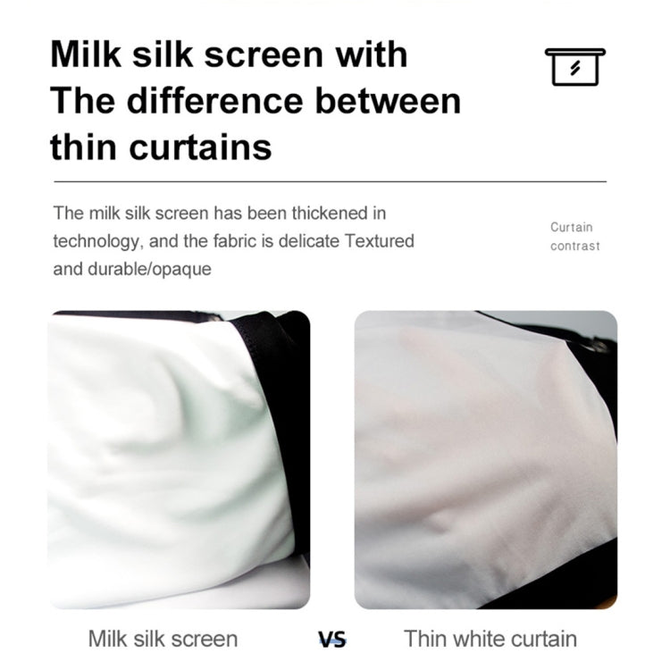 Folding Milk Silk Polyester Projector Film Curtain, 60 inch (16:9) Projection Area: 133 x 75cm, 60 inch (4:3) Projection Area: 120 x 90cm, 72 inch (16:9) Projection Area: 159 x 90cm, 72 inch (4:3) Projection Area: 146 x 110cm...