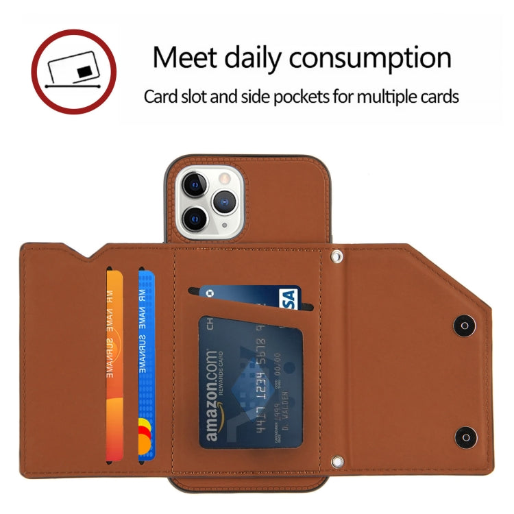 Skin Feel PU + TPU + PC Back Cover Shockproof Case with Card Slots & Holder & Photo Frame, For iPhone 11 Pro Max, For iPhone 12 mini, For iPhone 12 / 12 Pro, For iPhone 12 Pro Max