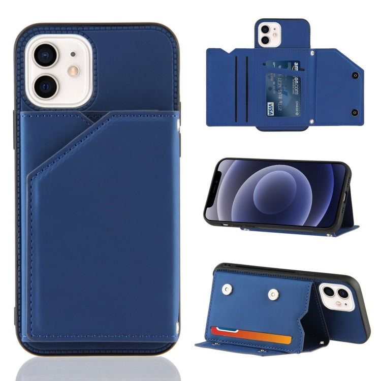 Skin Feel PU + TPU + PC Back Cover Shockproof Case with Card Slots & Holder & Photo Frame, For iPhone 11 Pro Max, For iPhone 12 mini, For iPhone 12 / 12 Pro, For iPhone 12 Pro Max