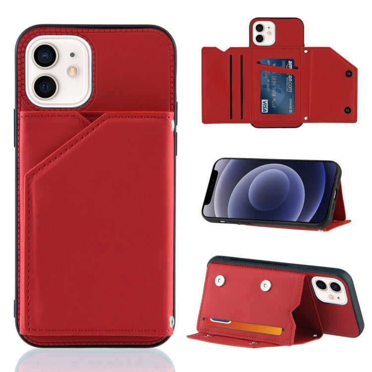 Skin Feel PU + TPU + PC Back Cover Shockproof Case with Card Slots & Holder & Photo Frame, For iPhone 11 Pro Max, For iPhone 12 mini, For iPhone 12 / 12 Pro, For iPhone 12 Pro Max