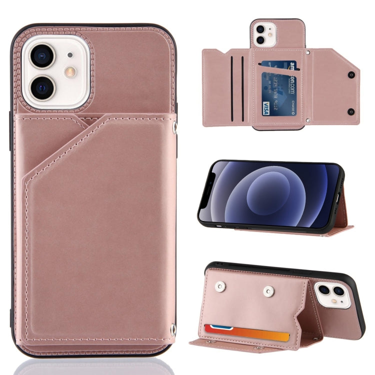 Skin Feel PU + TPU + PC Back Cover Shockproof Case with Card Slots & Holder & Photo Frame, For iPhone 11 Pro Max, For iPhone 12 mini, For iPhone 12 / 12 Pro, For iPhone 12 Pro Max