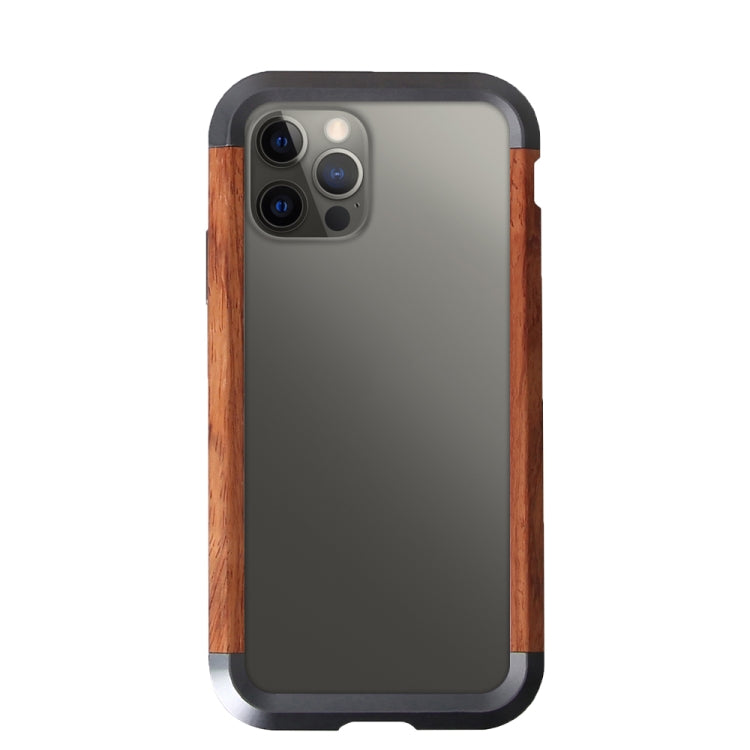 R-JUST Metal + Wood Frame Protective Case, For iPhone 12 / 12 Pro