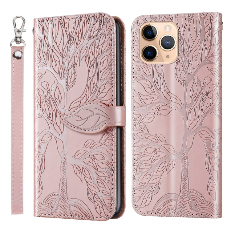 Life of Tree Embossing Pattern Horizontal Flip Leather Case with Holder & Card Slot & Wallet & Photo Frame & Lanyard, For iPhone 11 Pro, For iPhone 11, For iPhone 11 Pro Max, For iPhone 12 mini