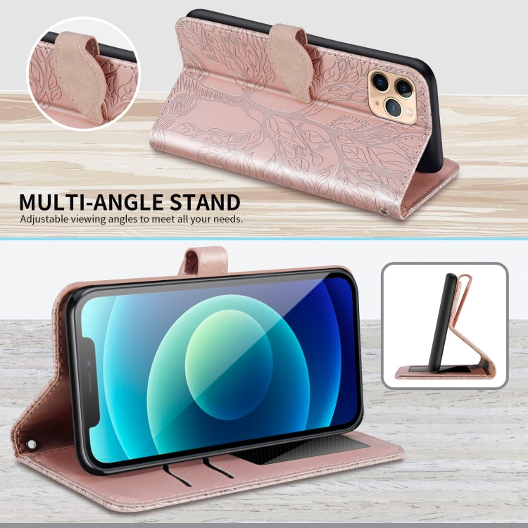Life of Tree Embossing Pattern Horizontal Flip Leather Case with Holder & Card Slot & Wallet & Photo Frame & Lanyard, For iPhone 11 Pro, For iPhone 11, For iPhone 11 Pro Max, For iPhone 12 mini