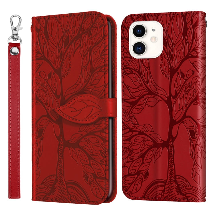 Life of Tree Embossing Pattern Horizontal Flip Leather Case with Holder & Card Slot & Wallet & Photo Frame & Lanyard, For iPhone 11 Pro, For iPhone 11, For iPhone 11 Pro Max, For iPhone 12 mini