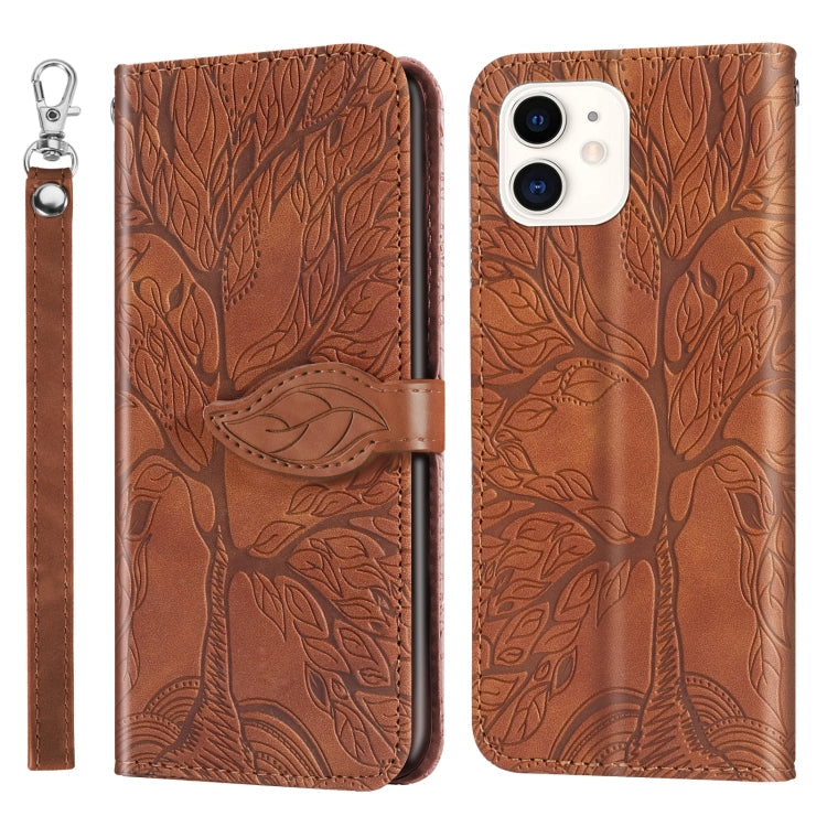 Life of Tree Embossing Pattern Horizontal Flip Leather Case with Holder & Card Slot & Wallet & Photo Frame & Lanyard, For iPhone 11 Pro, For iPhone 11, For iPhone 11 Pro Max, For iPhone 12 mini