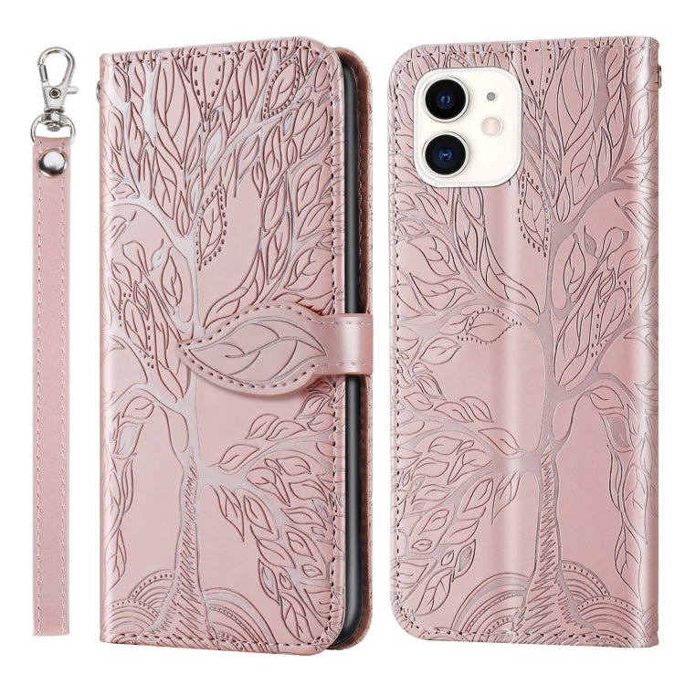 Life of Tree Embossing Pattern Horizontal Flip Leather Case with Holder & Card Slot & Wallet & Photo Frame & Lanyard, For iPhone 11 Pro, For iPhone 11, For iPhone 11 Pro Max, For iPhone 12 mini
