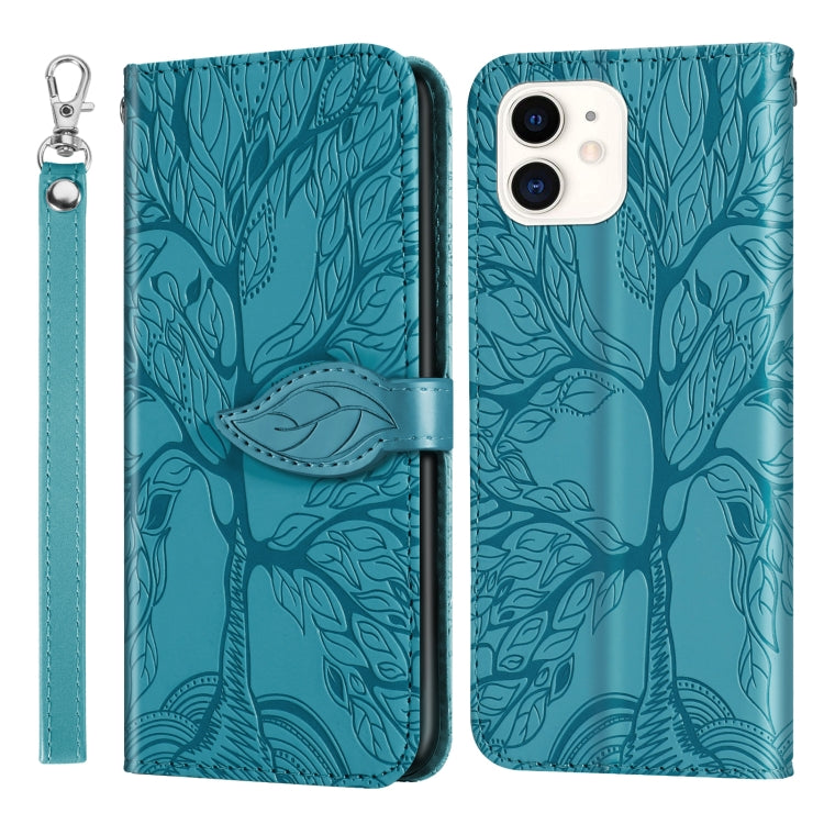 Life of Tree Embossing Pattern Horizontal Flip Leather Case with Holder & Card Slot & Wallet & Photo Frame & Lanyard, For iPhone 11 Pro, For iPhone 11, For iPhone 11 Pro Max, For iPhone 12 mini