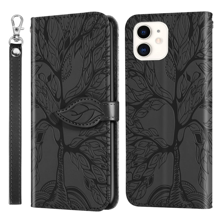 Life of Tree Embossing Pattern Horizontal Flip Leather Case with Holder & Card Slot & Wallet & Photo Frame & Lanyard, For iPhone 11 Pro, For iPhone 11, For iPhone 11 Pro Max, For iPhone 12 mini