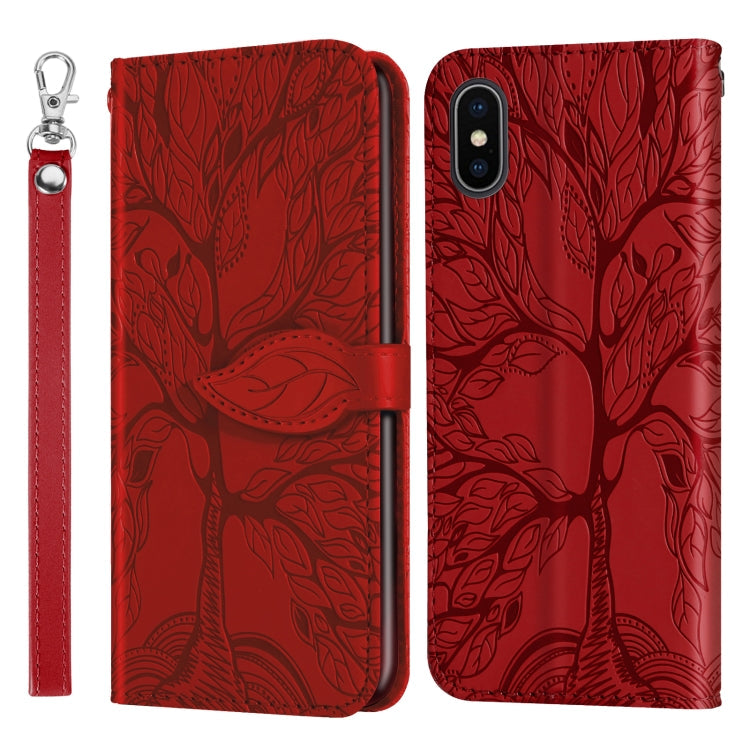 Life of Tree Embossing Pattern Horizontal Flip Leather Case with Holder & Card Slot & Wallet & Photo Frame & Lanyard, For iPhone 12 / 12 Pro, For iPhone 12 Pro Max, For iPhone X / XS, For iPhone XR