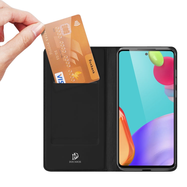 DUX DUCIS Skin Pro Series Horizontal Flip PU + TPU Leather Case, with Holder & Card Slots, For Samsung Galaxy A52s / A52 5G / 4G