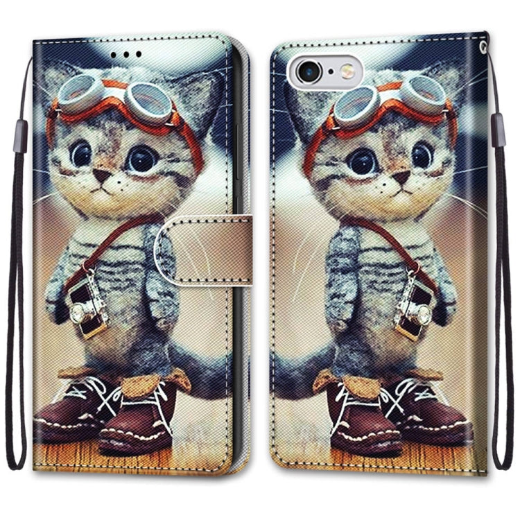Coloured Drawing Cross Texture Horizontal Flip PU Leather Case with Holder & Card Slots & Wallet & Lanyard, For iPhone 6 / 6s