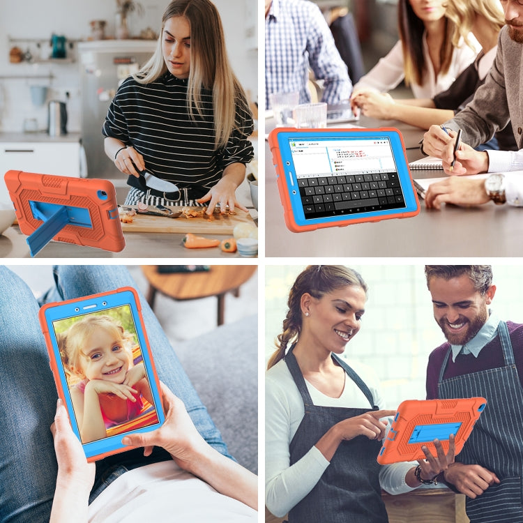 Contrast Color Robot Shockproof Silicone + PC Protective Case with Holder, For Samsung Galaxy Tab A 8.0 (2019) / T290, For Samsung Galaxy Tab A 8.4 (2020) / T307, For Samsung Galaxy Tab A 10.1 (2019) / T510